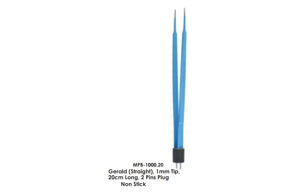 Gerald (Straight), 1mm Tip,   Non Stick 20cm Long, 2 Pins Plug 