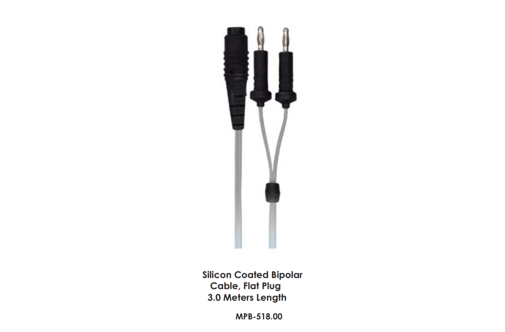 Silicon Coated Bipolar   Cable, Flat Plug  3.0 Meters Length
