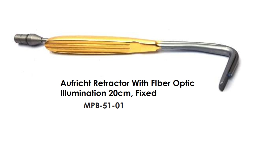 Aufricht Retractor With Fiber Optic Illumination 20cm, Fixed