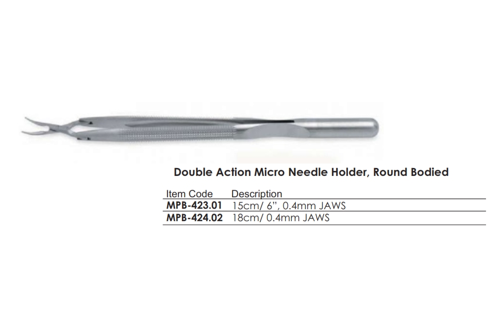 Double Action Micro Needle Holder, Round Bodied