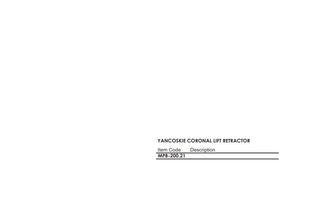 YANCOSKIE CORONAL LIFT RETRACTOR