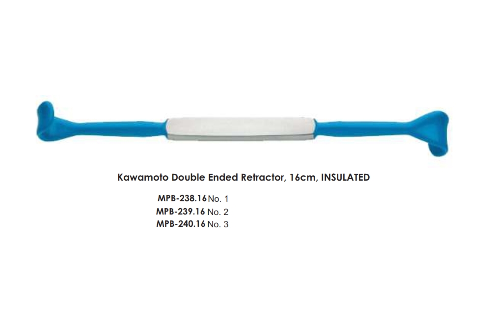 Kawamoto Double Ended Retractor, 16cm, INSULATED