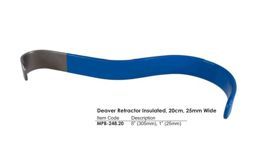 Deaver Retractor Insulated, 20cm, 25mm Wide