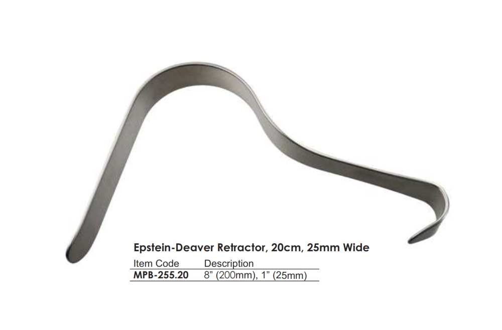 Epstein-Deaver Retractor, 20cm, 25mm Wide